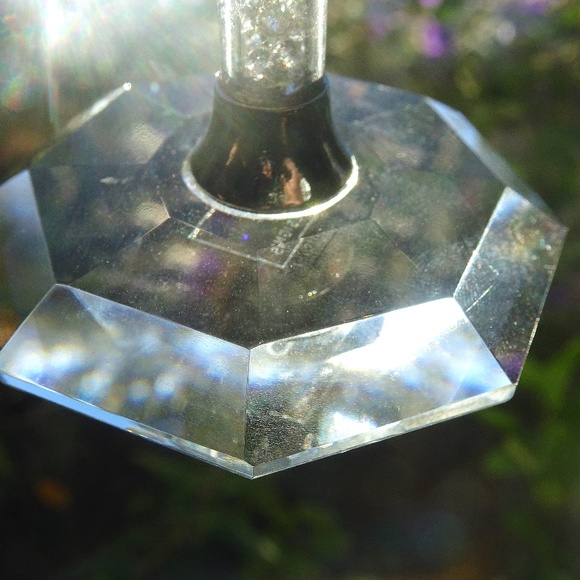 New in Box Set of 2 Simon Design Clear Crystal Diamond Stem Candlestick Holders - Picture 5 of 11